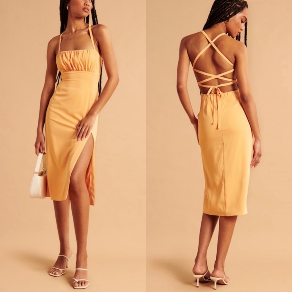 NWT Abercrombie and Fitch A&F Strappy Back Midi Dress, S